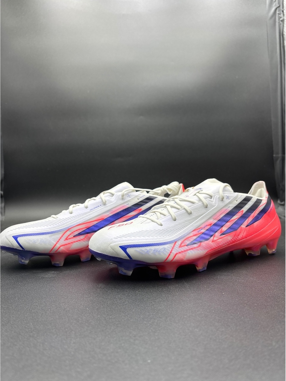 Adidas F50 Soccer Cleats White Blue Pink Size M 9.5 W 10.5